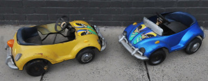 Lot 33 - 2 x Vintage Toring Woei Kids Pedal Cars Model TW506DX - One in Blue, On