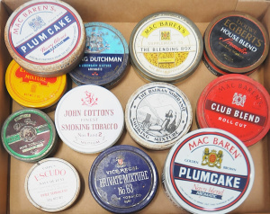Lot 40 - Group lot Vintage Round Tobacco tins inc Flying Dutchman, Plum Cake Joh