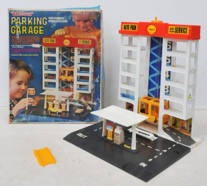 Lot 52 - 2 x Vintage Blue Box Parking Garage Playsets for Diecast Cars incl One