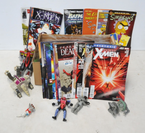 Lot 71 - Box lot of Modern Comics & assorted Transformers & Other Toys i