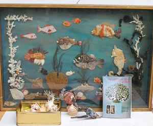Lot 77 - Group Lot Sealife Art, Joy Langley inc Real Seashells, Book by Artist &