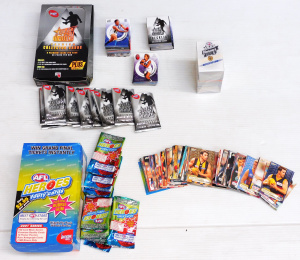 Lot 90 - Group lot AFL Football cards inc 2001 AFL Heroes Set with point of sale
