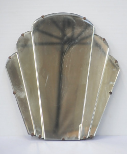Lot 103 - Art Deco Fan Shaped Wall Mirror 46cm H