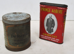 Lot 131 - 2 x vintage Tobacco Tins - Prince Albert Crimp Cut Upright Pocket tin