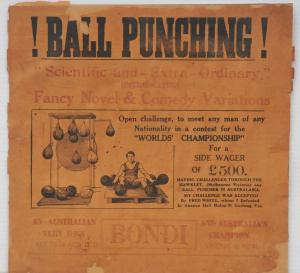 Lot 132 - Vintage Advertisement Ball Punching Challenge - mounted to cardboard