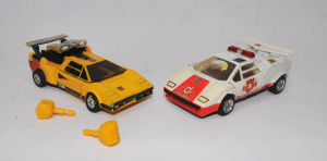 Lot 135 - 2 x Vintage G1 Transformers Autobot Toys incl Sunstreaker Lamborghini