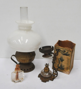 Lot 147 - 3 x Vintage items inc c1900s Vapo-Cresolene Oil Vaporizer with origina