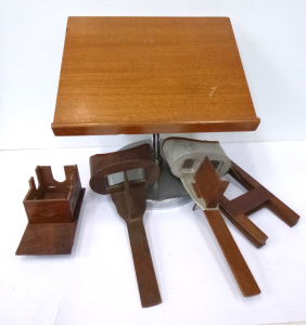 Lot 157 - Group Lot of Vintage Wooden items inc, 2 x Stereoscopes, book stand,