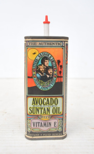 Lot 192 - Vintage 1970s Stong - Gregor & Smith Avocado Suntan Oil Tin with p