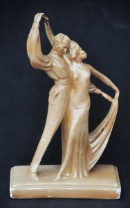 Lot 217 - Vintage Art Deco Plasterware Figure of a Dancing Couple - stylish peri