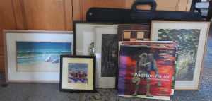 Lot of Assorted Items incl Framed Painting by Wendy Smith, The Western Front An