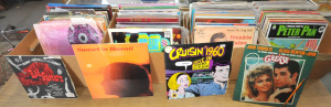Lot 24 - 4 x boxes - Vintage vinyl Lp Records + 45rpm singles & 78's - Elton
