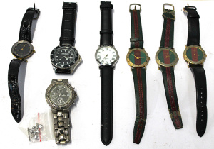 Lot 29 - Goup Lot of Mens Watches inc several Gucci Branded & Christophe Ard Lot 29 - Goup Lot of Mens Watches inc several Gucci Branded & Christophe Ard
