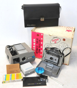 Lot 38 - Group lot Photography items inc Vintage Polaroid 230 Land Camera w Case