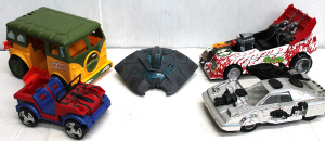Lot 54 - 5 x Toy Vehicles inc TMNT Van, Attacker Starship from Independence Day,