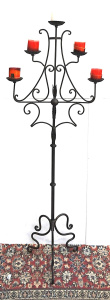 Lot 59 - Metal Floor Candelabra w Five Candle Holders - Approx 180cm H Lot 59 - Metal Floor Candelabra w Five Candle Holders - Approx 180cm H