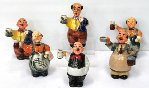Lot 70 - 6 Vintage Japanese Novelty Waiter Figural Decanters all with various fa