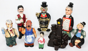 Lot 75 - Group Vintage Japanese Figural Booze Hounds decanters inc Waiters, Menu