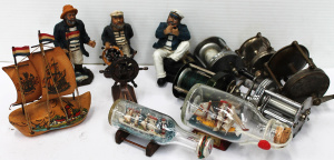 Lot 78 - Box Lot of Maritime Items inc Vintage Dutch Wooden Shoe Flagship, af De