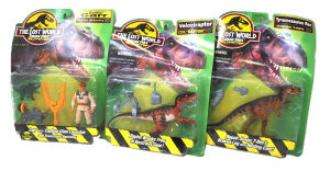 Lot 100 - 3 x Carded Jurassic Park The Lost World Action Figures incl Tyrannosa