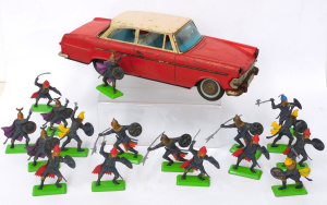 Lot 102 - Group lot vintage Toys inc 1960s Tinplate Japanese Opel Rekord Frictio