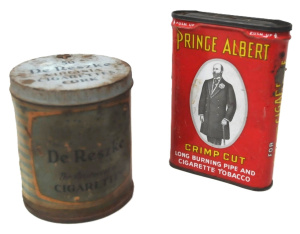 Lot 107 - 2 x vintage Tobacco Tins - Prince Albert Crimp Cut Upright Pocket tin