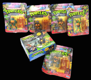 Lot 119 - 6 x Vintage Boxed & Carded Teenage Mutant Ninja Turtles Action Fig