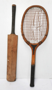 Lot 120 - 2 pieces Vintage Sports Equipment - old Spalding Bros made in Sunshine Lot 120 - 2 pieces Vintage Sports Equipment - old Spalding Bros made in Sunshine