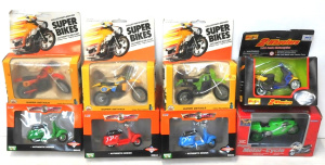 Lot 134 - 8 x Vintage Boxed Diecast & Plastic Motorcycles incl Collectors Ed