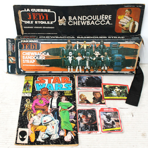 Lot 146 - Lot of Vintage Star Wars Toys incl Chewbacca Bandolier Strap w Origina Lot 146 - Lot of Vintage Star Wars Toys incl Chewbacca Bandolier Strap w Origina