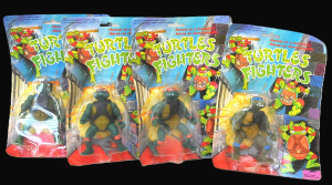 Lot 149 - 4 x Vintage Carded Turtle Fighter Action Figures