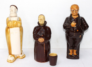 Lot 159 - 3 x Vintage Figural Decanters inc Beswick Monk with Cup, Charles Dicke Lot 159 - 3 x Vintage Figural Decanters inc Beswick Monk with Cup, Charles Dicke