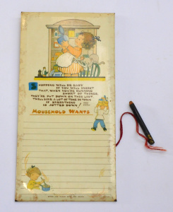 Lot 163 - Vintage Mabel Lucie Attwell Mountable Household Shopping list 32cm H Lot 163 - Vintage Mabel Lucie Attwell Mountable Household Shopping list 32cm H