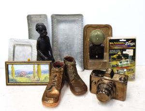 Lot 165 - Group lot of Assorted Items inc, vintage Federal electric bell with Ba