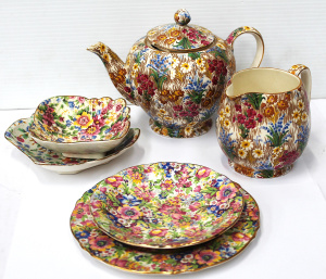 Lot 217 - Group lot Vintage Royal Winton Chintz pattern inc Cheadle, Marguerite