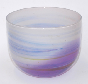 Lot 228 - Setsuko Ogishi Australian Art Glass Bowl - lavender white blue swirls,