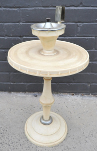 1930s Art Deco Bakelite & Chrome Smokers Stand w Original Ashtray & Weig