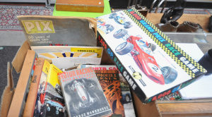 Box of Mixed Motoring Books & Ephemera incl $8000 Grand Prix Racing Game, Bo