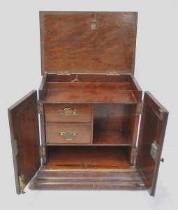 Vintage c1920's small Oak Tobacco Cabinet - 2 small Drawers & shelf space, l