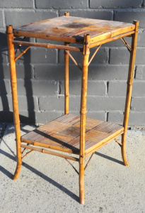 Lot 6 - Small c1930s Bamboo & Cane Diamond shaped Chinoiserie Side Table - 6 Lot 6 - Small c1930s Bamboo & Cane Diamond shaped Chinoiserie Side Table - 6