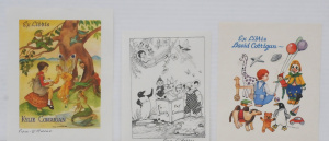 Lot 30 - Group of 3 x Pixie O'Harris designed Bookplates for Patrick, Kylie &