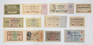 Lot 31 - Lot of Vintage German 1920s Reichsbanknote Hyper Inflation Currency Not