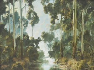 Lot 76 - Robert Wellington (1940 - ) Framed Oil Painting - Morning on the River Lot 76 - Robert Wellington (1940 - ) Framed Oil Painting - Morning on the River