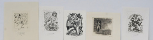 Lot 83 - Group lot - Unframed Bookplates for Edwin Jewell - all Featuring Nudes