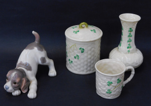 Lot 118 - Group lot Ceramics inc Lladro Playful Puppy Model 1070 & 3 pces Of