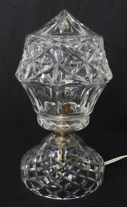 Lot 139 - Lge 1930s cut crystal 2 piece Boudoir lamp