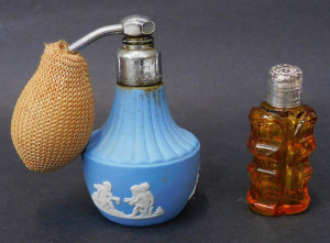 Lot 149 - 2 x Vintage Perfume Bottles inc Faceted Amber Glass with Birmingham St Lot 149 - 2 x Vintage Perfume Bottles inc Faceted Amber Glass with Birmingham St