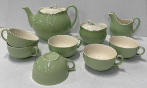 Lot 174 - Retro 1960s Johnson Brothers 9 piece Teaset - Teapot, Sugar & Crea Lot 174 - Retro 1960s Johnson Brothers 9 piece Teaset - Teapot, Sugar & Crea