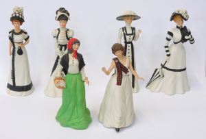6 x Wedgwood Bisque Figurines inc 4 x Hyde Park Collection - Victoria, Amelia, P