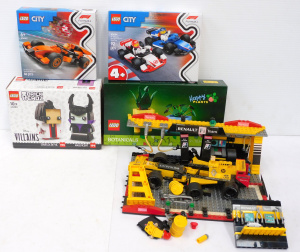 Group lot Lego inc Renault Formula 1 Team part set and Boxed Brick Headz, Formu